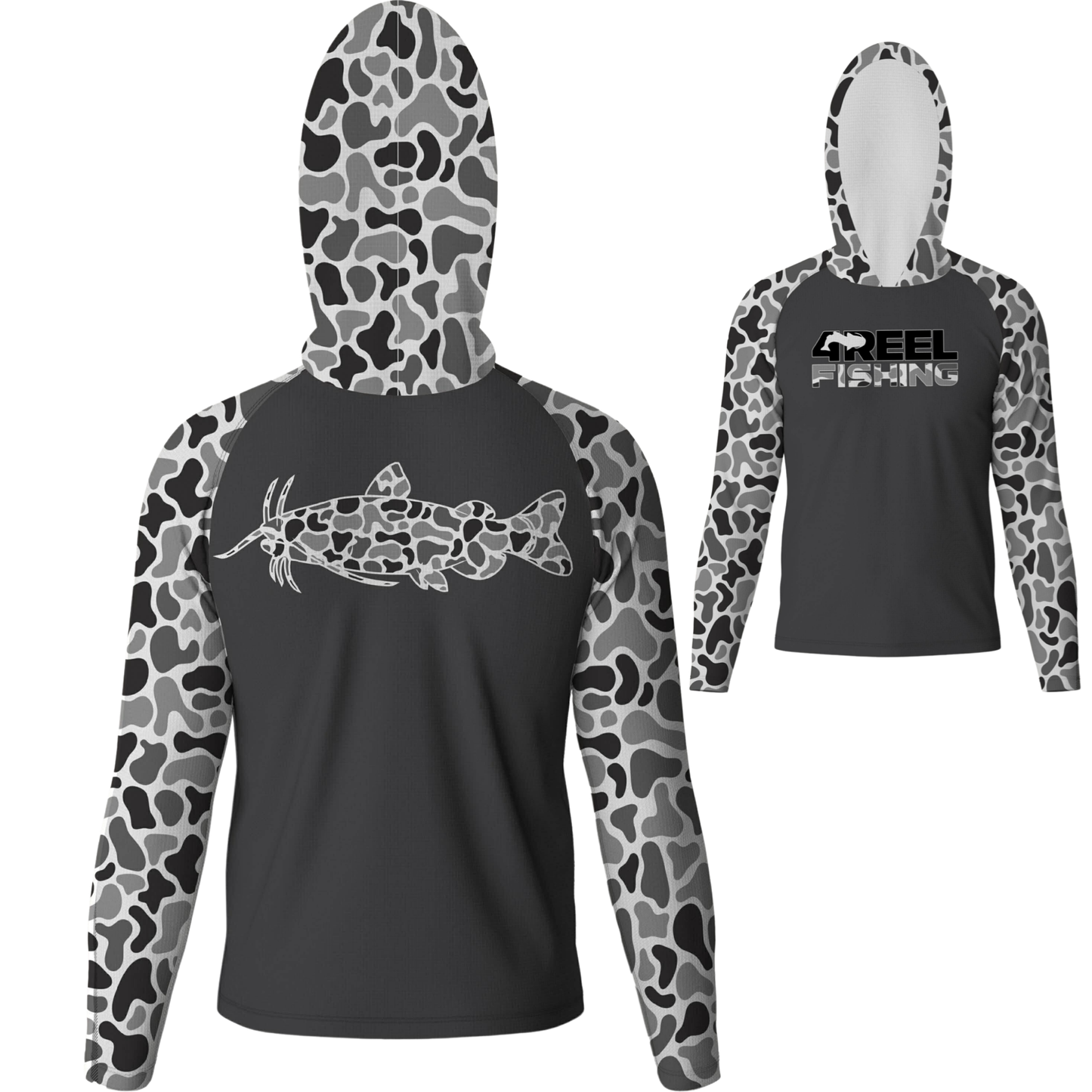 4REELShadow Cat Sun Hoodie - Black/Gray Camo