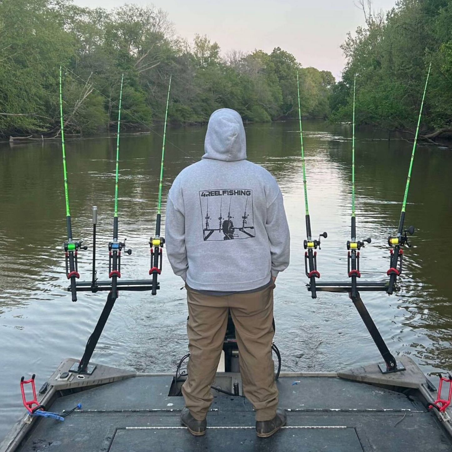 4REEL Fishing Sport Grey Hoodie