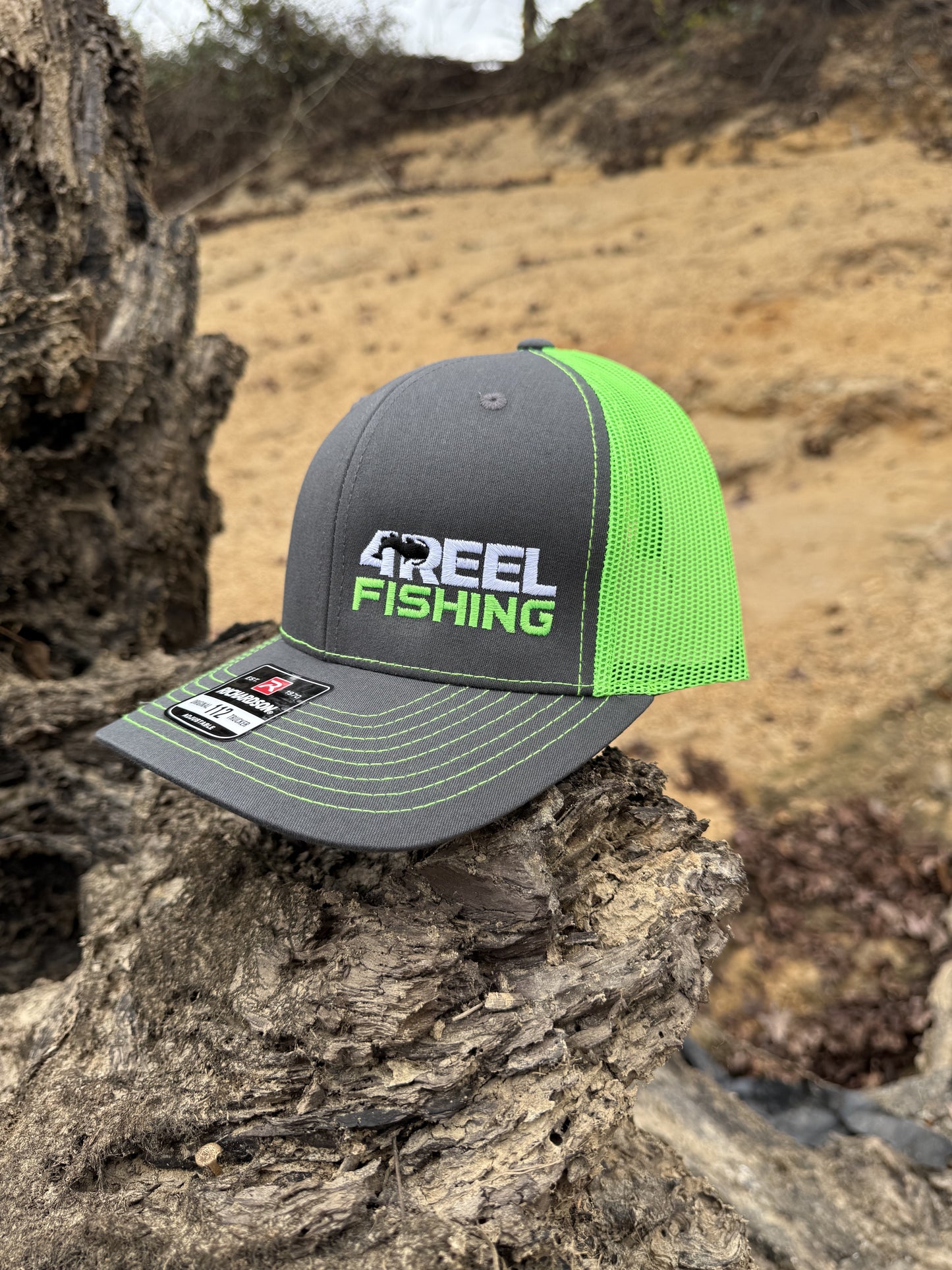 4REEL Charcoal & Neon Green Mesh Snapback