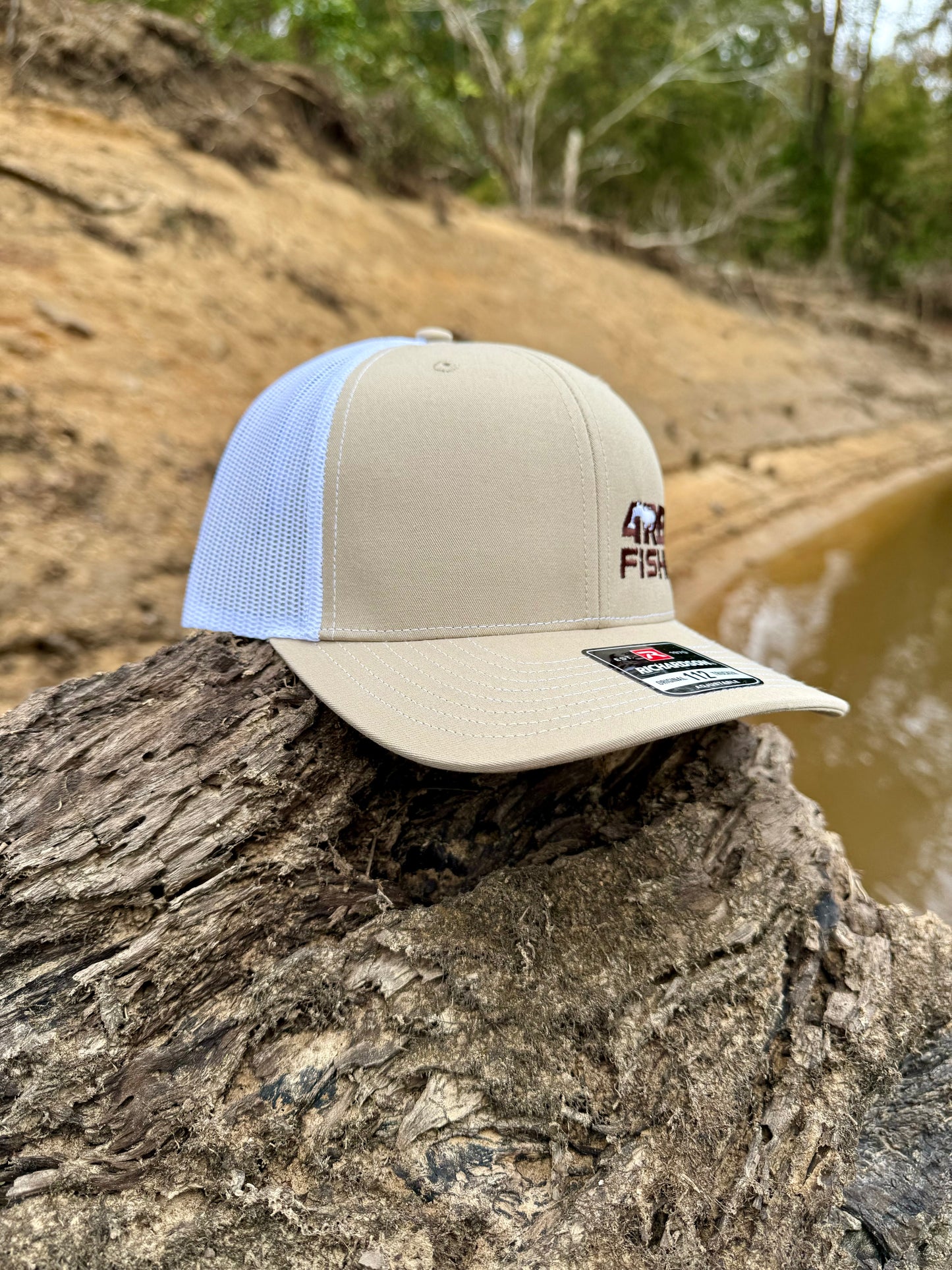 4REEL Khaki & White Mesh Snapback