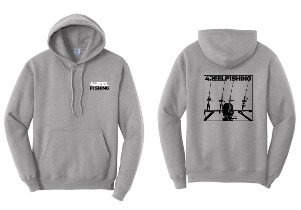 4REEL Fishing Sport Grey Hoodie