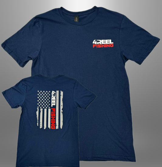 4REEL Navy/Red Flag T-Shirt