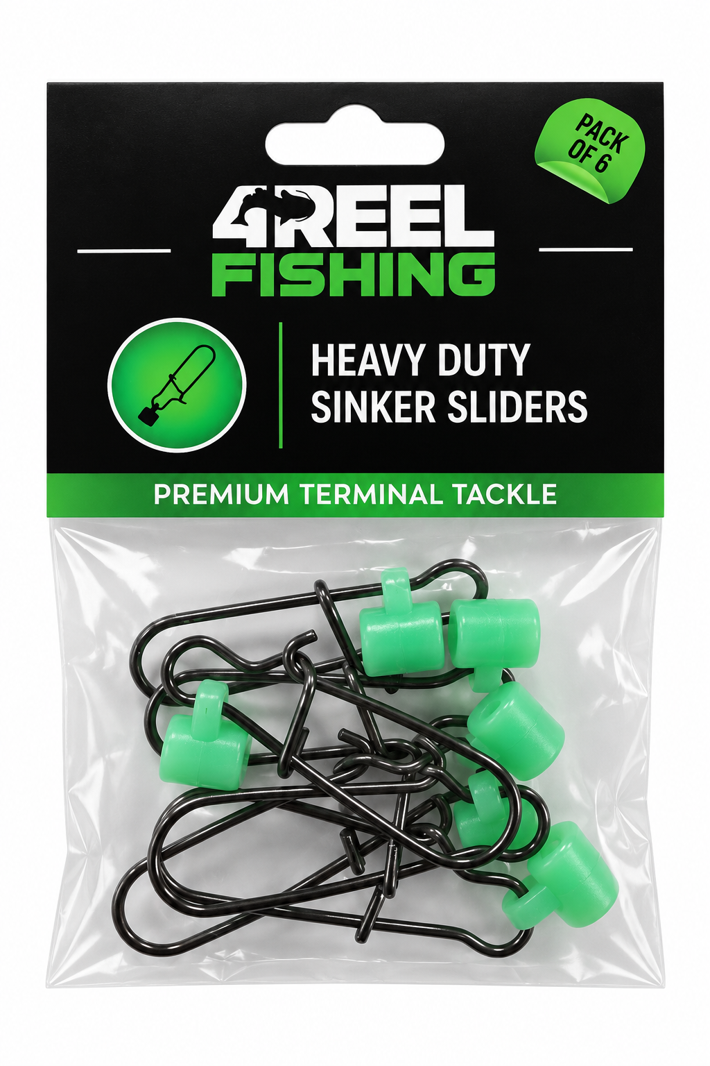 4REEL Heavy Duty Sinker Sliders - Pack of 6