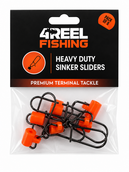 4REEL Heavy Duty Sinker Sliders - Orange (6 Pack)