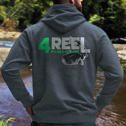4REEL Fishing Dark Heather Grey Hoodie