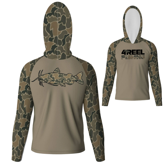 4REEL Marsh Cat Sun Hoodie - Tan/Green Camo
