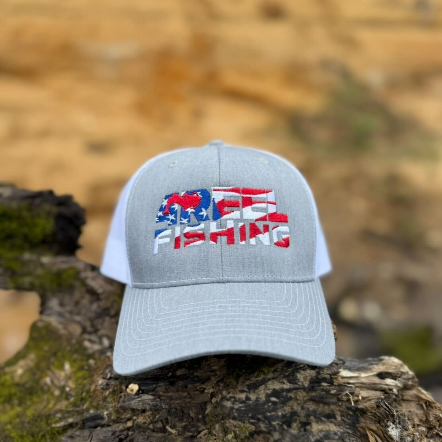 4REEL Patriot Collection Hat Grey with White Mesh