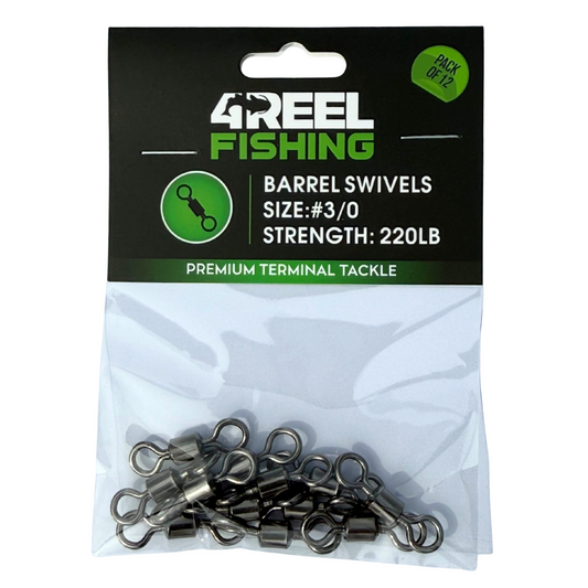 4REEL Barrel Swivels - 220lb Strength (12 Pack)
