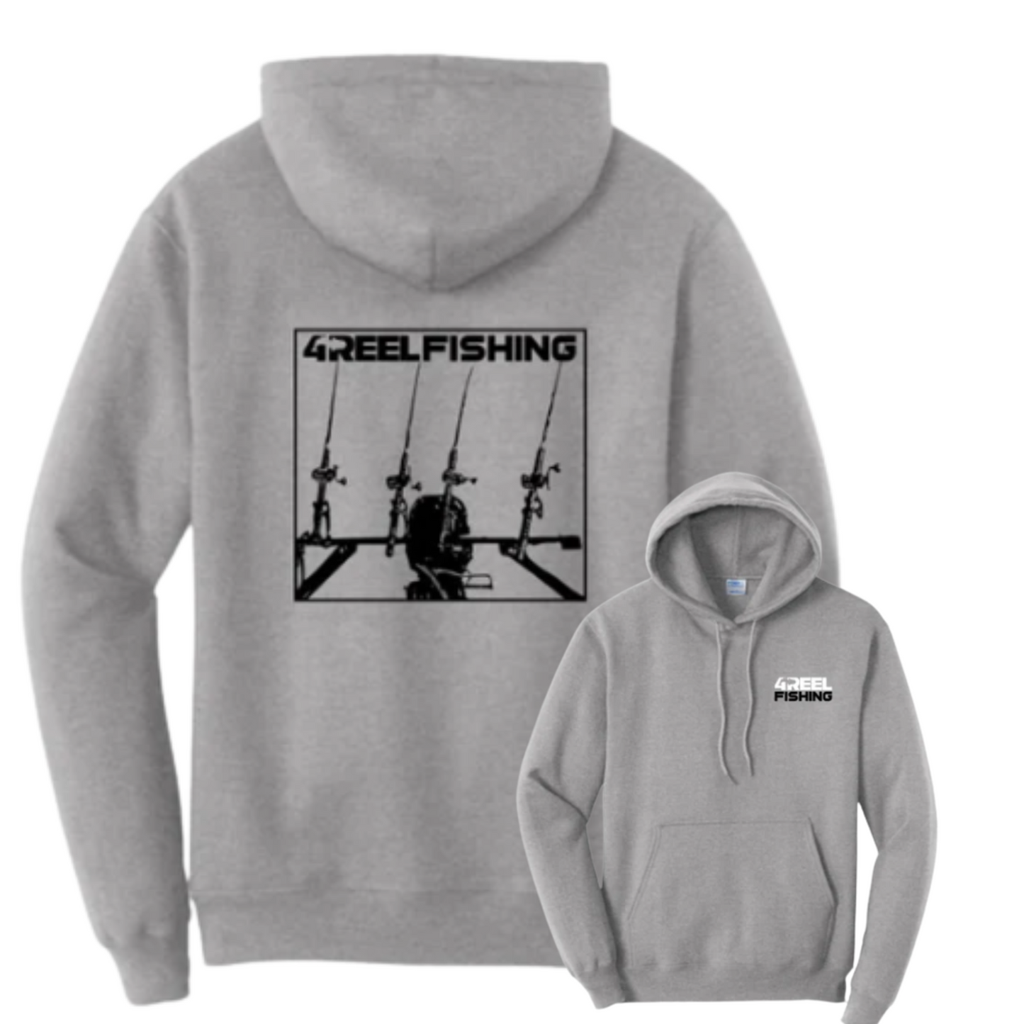 4REEL Fishing Sport Grey Hoodie