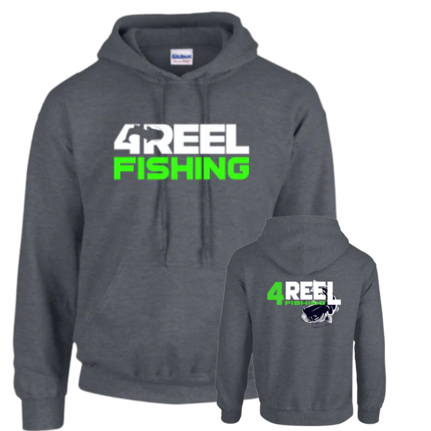 4REEL Fishing Dark Heather Grey Hoodie