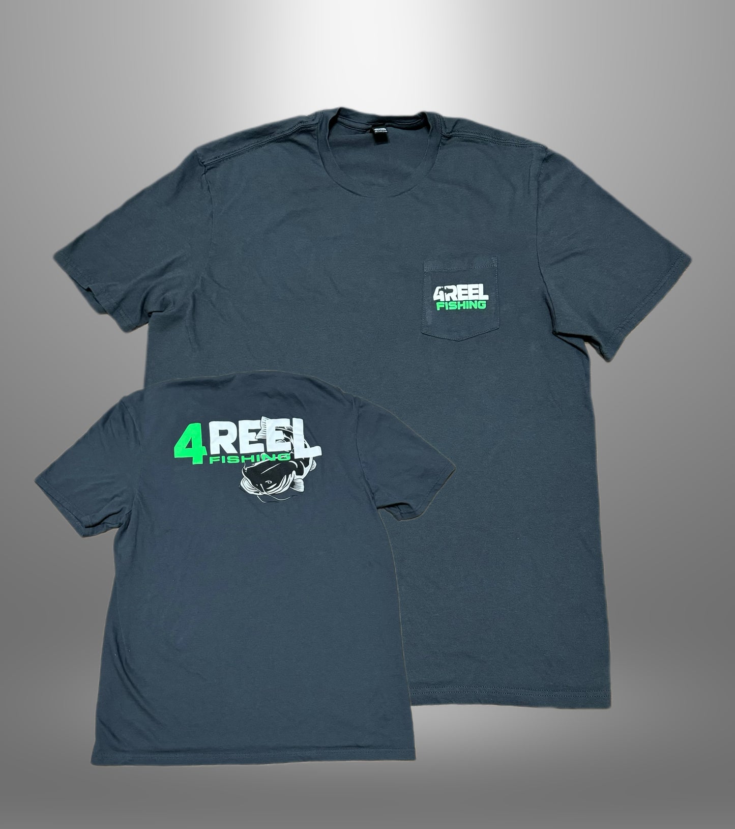 Charcoal/Green 4REEL Fishing Pocket T-Shirt