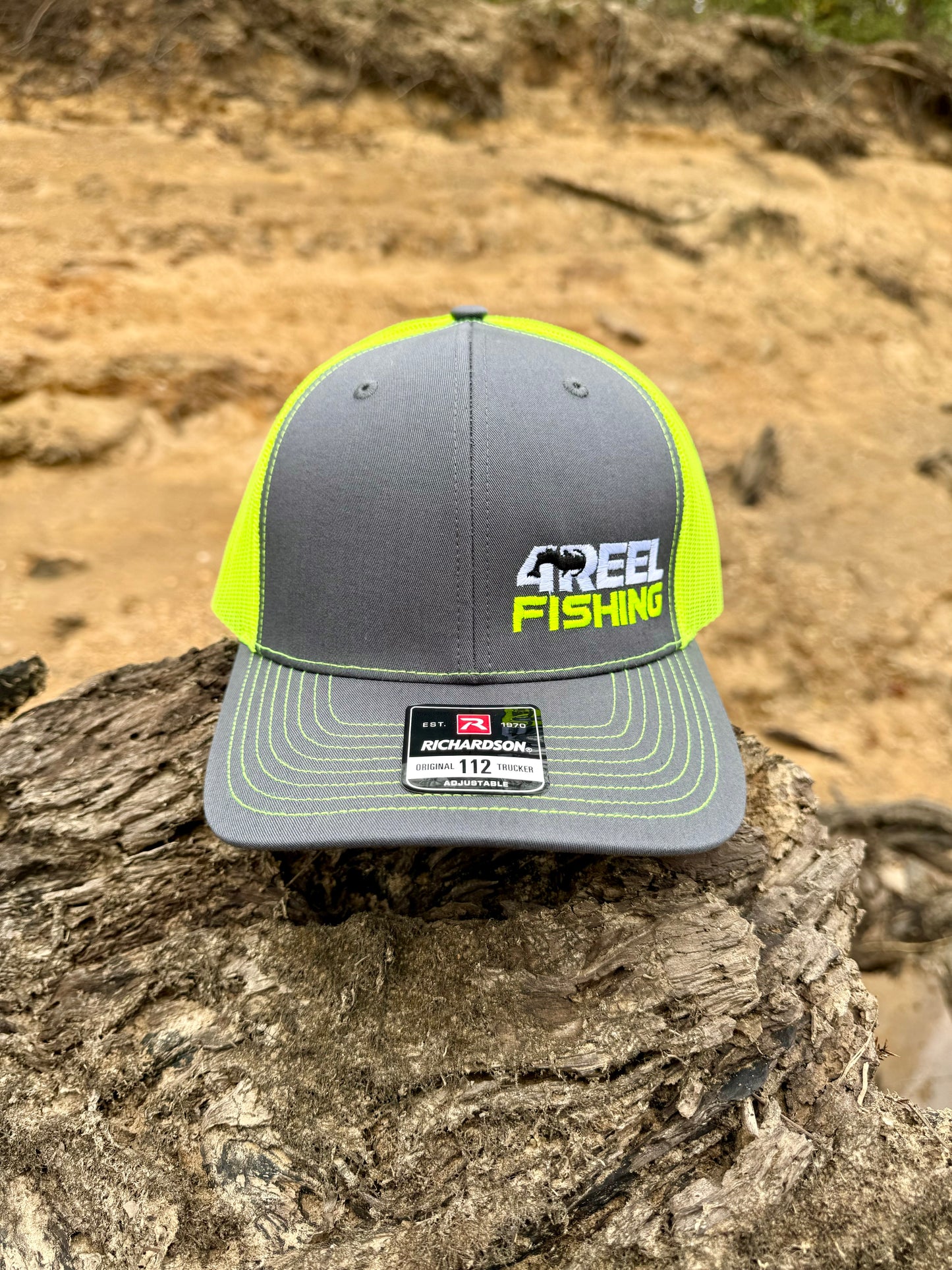 4REEL Charcoal & Neon Yellow Mesh Snapback