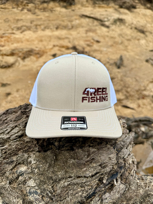 4REEL Khaki & White Mesh Snapback
