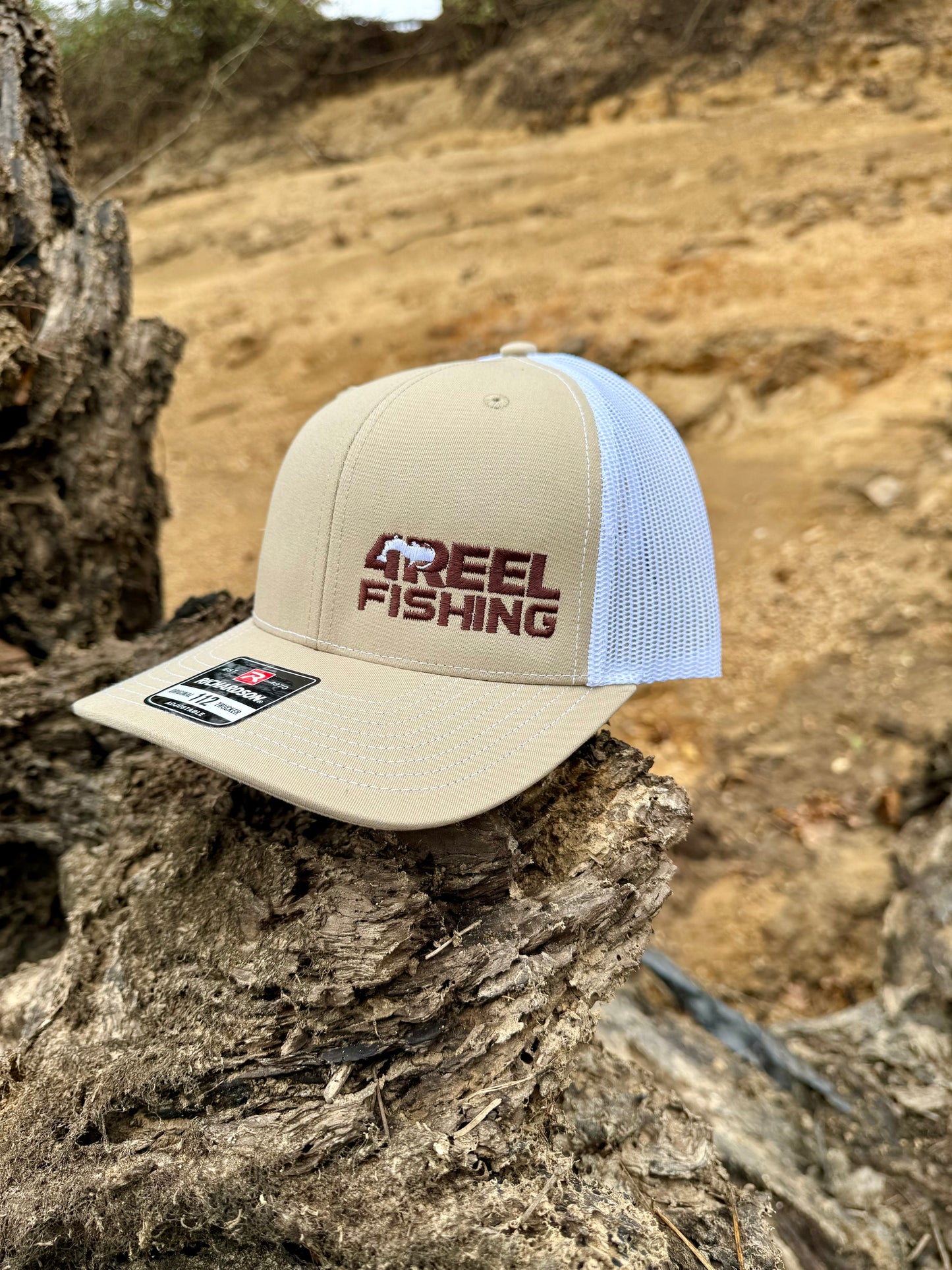4REEL Khaki & White Mesh Snapback