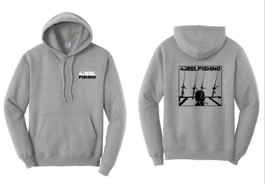 4REEL Fishing Sport Grey Hoodie