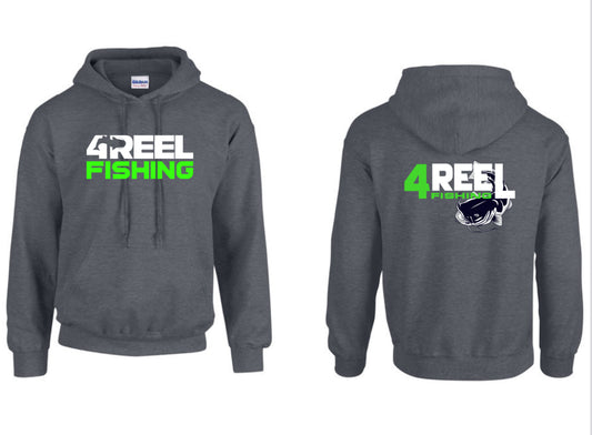 4REEL Fishing Dark Heather Grey Hoodie