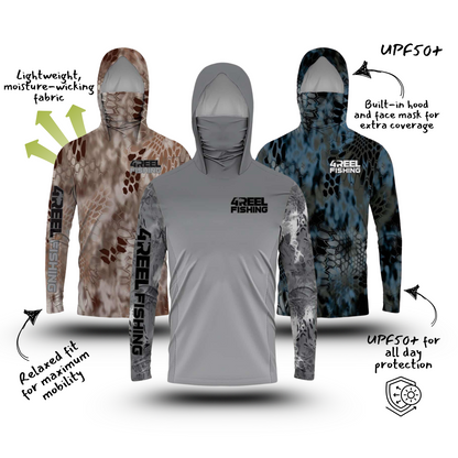 4REEL Performance Hooded Shirt UPF50+ - Stealth Grey