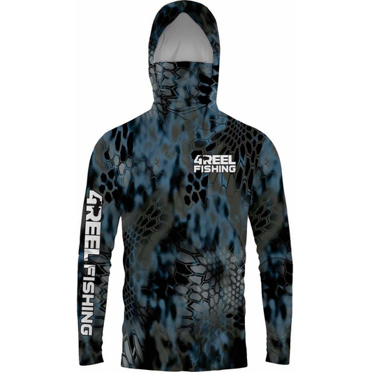 4REEL Performance Hooded Shirt UPF50+ - Blue Kryptek Camo