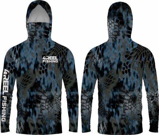 4REEL Performance Hooded Shirt UPF50+ - Blue Kryptek Camo
