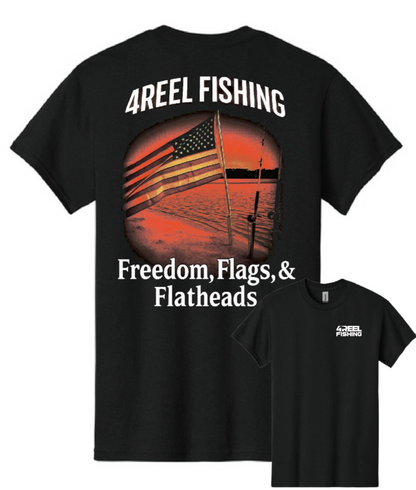 Freedom, Flags & Flatheads - Comfort Colors Tee (Black)